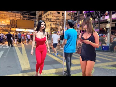 [4k] Thailand Phuket Patong Beach Nightlife Scenes So Many Pretty Party Ladies!