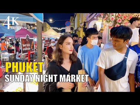 【4K】Sunday Night Market in Phuket Old Town