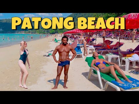 【🇹🇭 4K】Phuket 2023 Patong Beach Walk – Beautiful Sunny Day ☀️