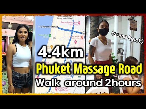 Phuket Thailand Massage road map 01 Patong beach walking street (2021)