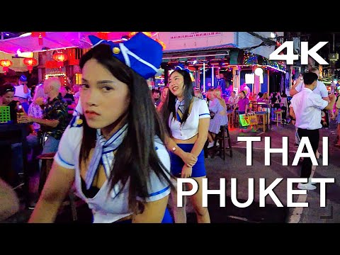 Thailand. Phuket. Patong Beach. 4K Walk. Nightlife
