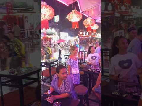 🇹🇭🌧 Dancing in the rain on Bangla walking street Phuket Thailand